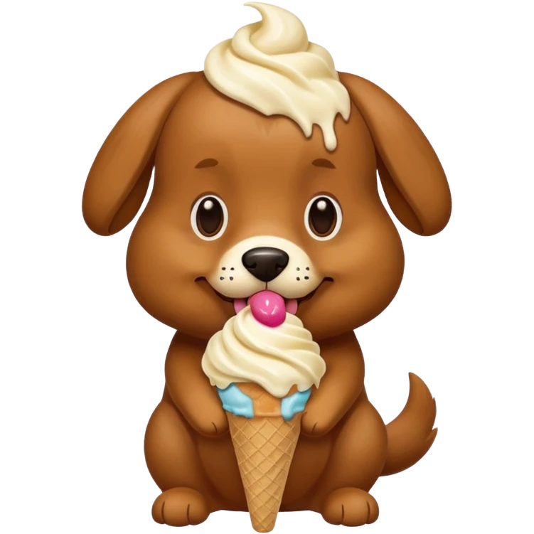dog eating ice cream emoji