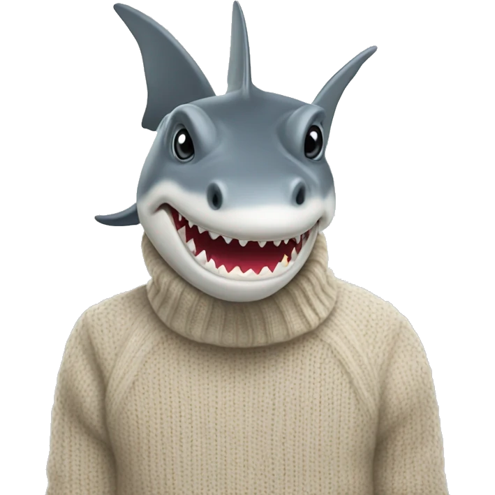 Hammerhead shark in sweater emoji