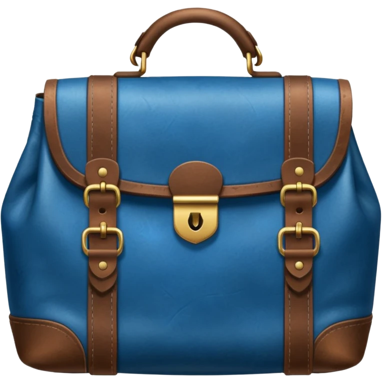 blue coins inside a leather bag  emoji