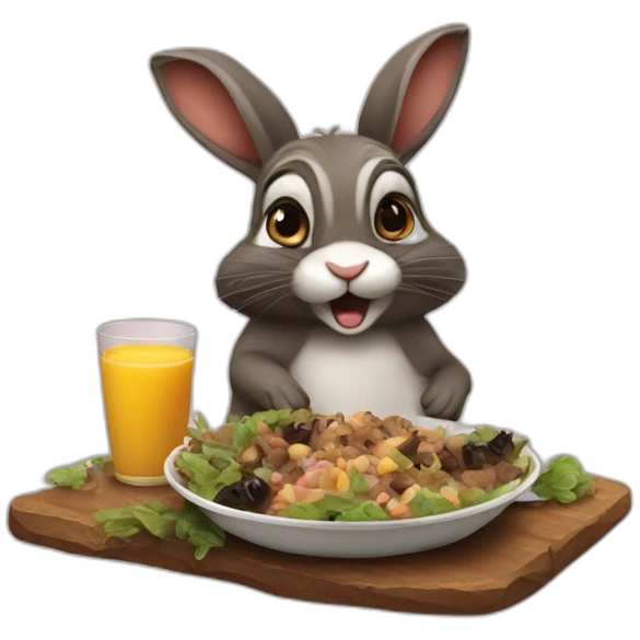 bunny eating raccoon funny emoji