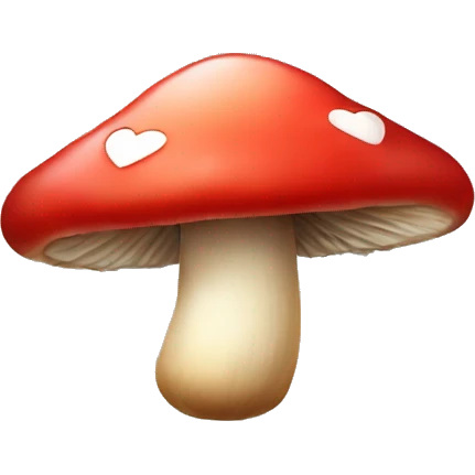 Heart shaped mushroom emoji