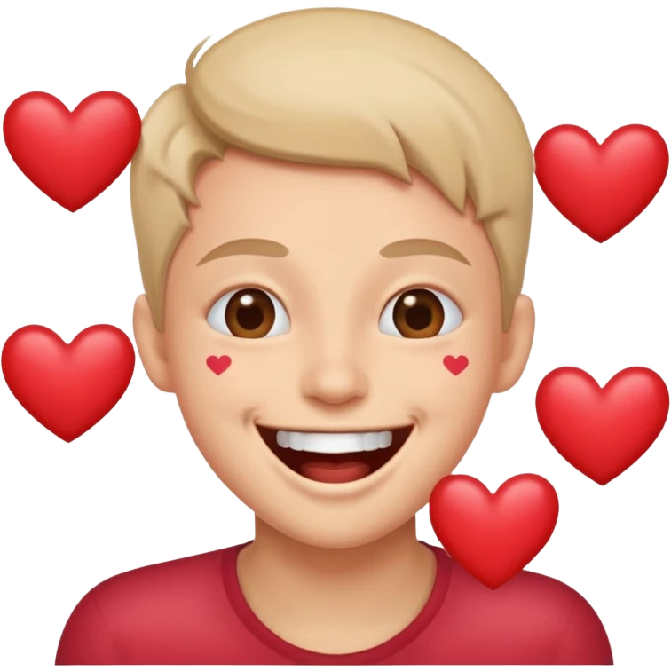 Person laughing with hearts for eyes emoji