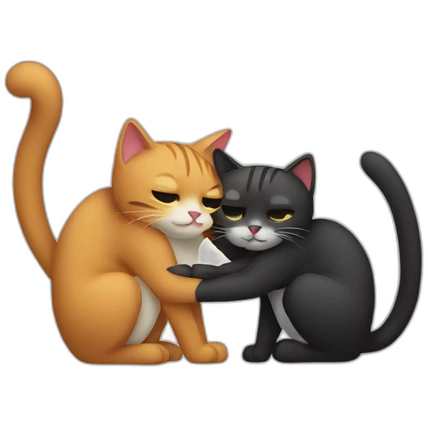 2 cats hugging emoji