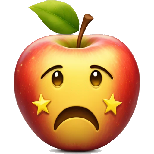 Apple with yellow stars like the one from fantastic Mr fox emoji