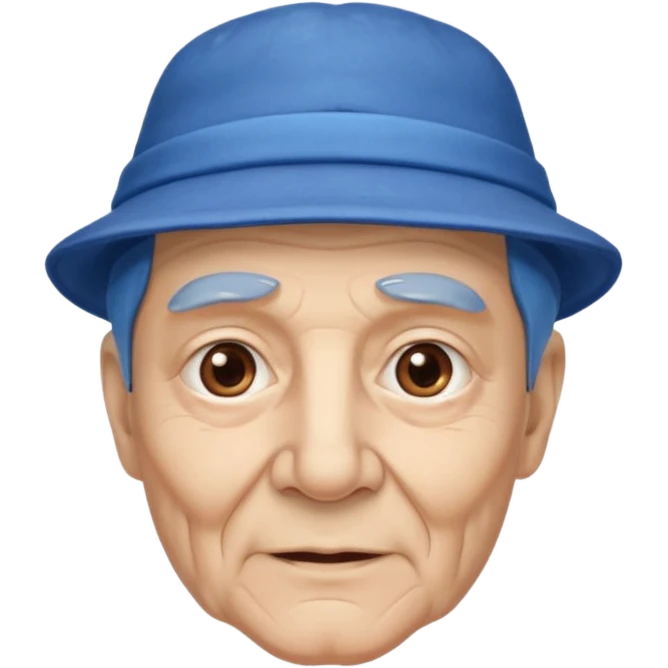 elderly man with blue hat emoji