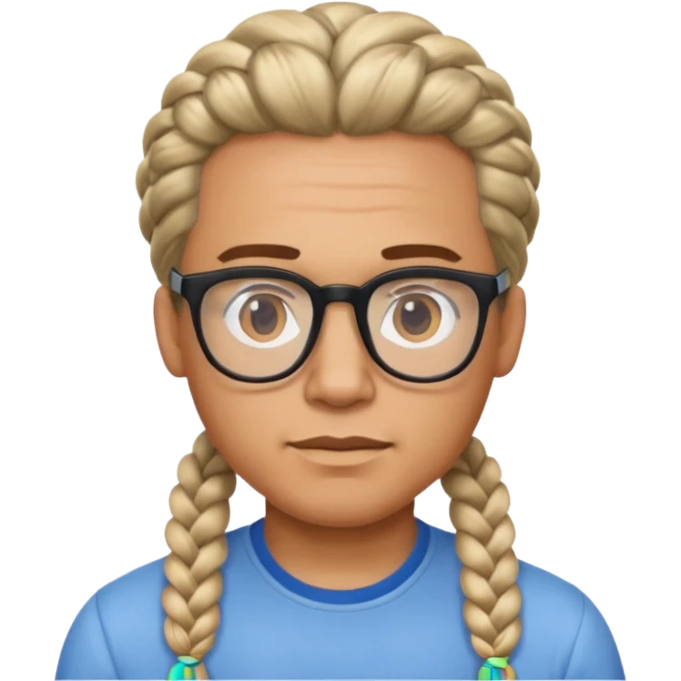  braided hair man with glasses emoji