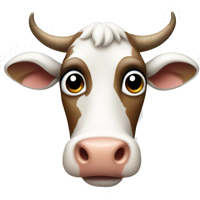 A cow face raising it's eyebrow  emoji