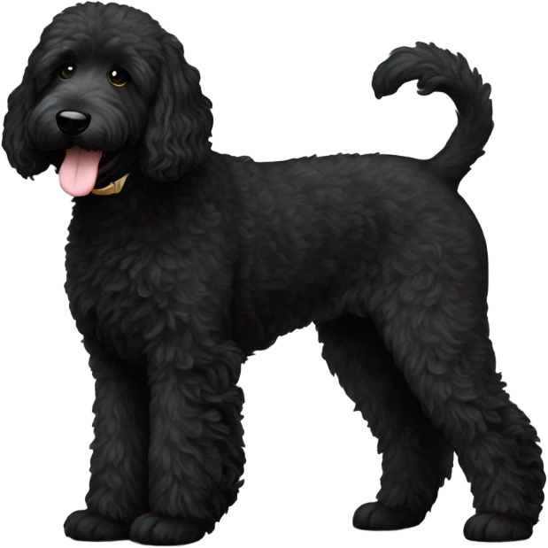 Pure black goldendoodle emoji