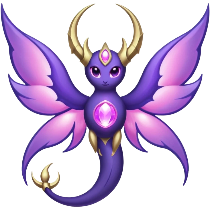 Pokemon legendary purple and pink lunala emoji