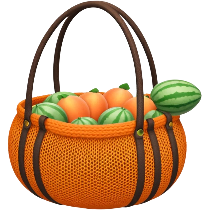 net bag,  mesh storage bag, tote bag, stored with melon it has two knited handles as bag itself emoji