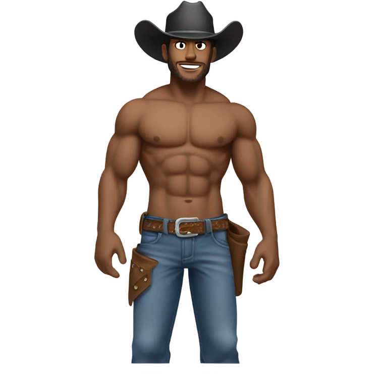 Shirtless cowboy emoji