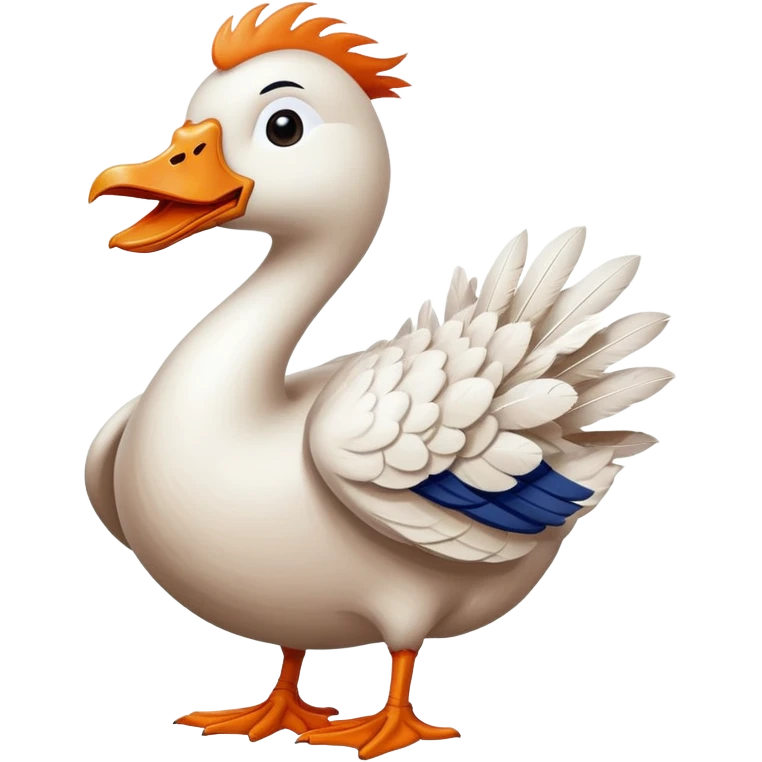 A silly white goose in a Denver Broncos T-shirt emoji