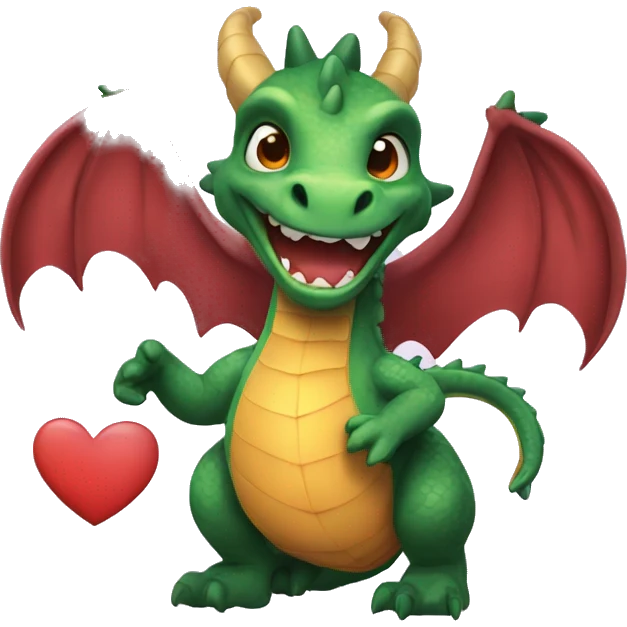 A dragon that emits a heart emoji