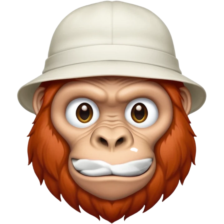red haired gorilla with white hat emoji