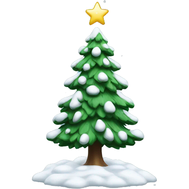 Christmas tree with snow on it  emoji