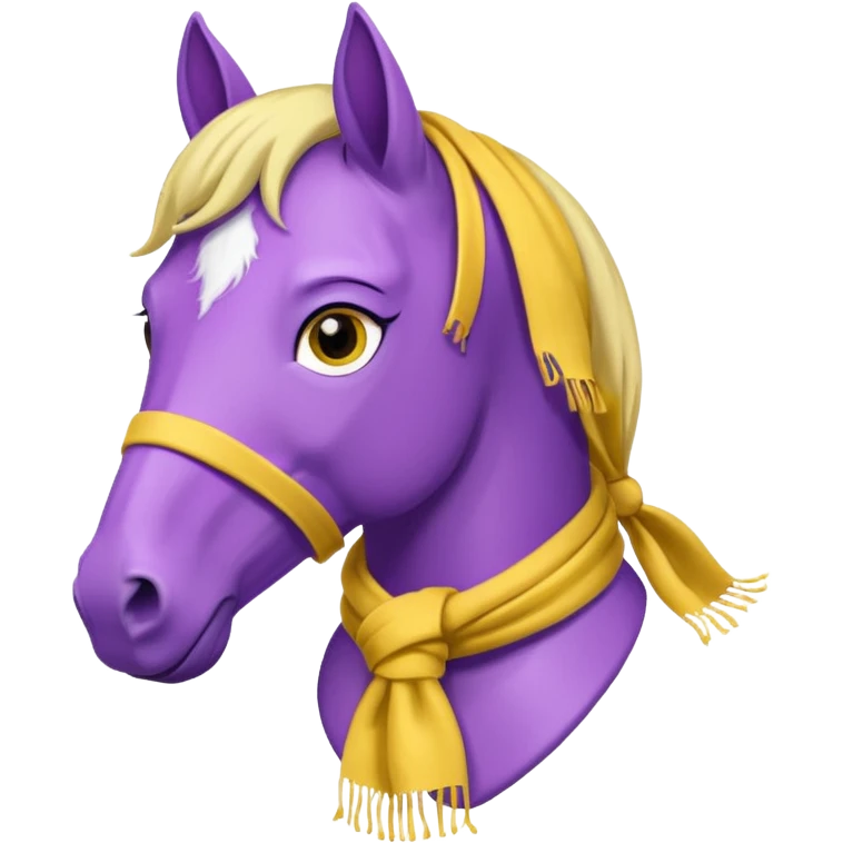 Purple horse wearing yellow scarf
 emoji