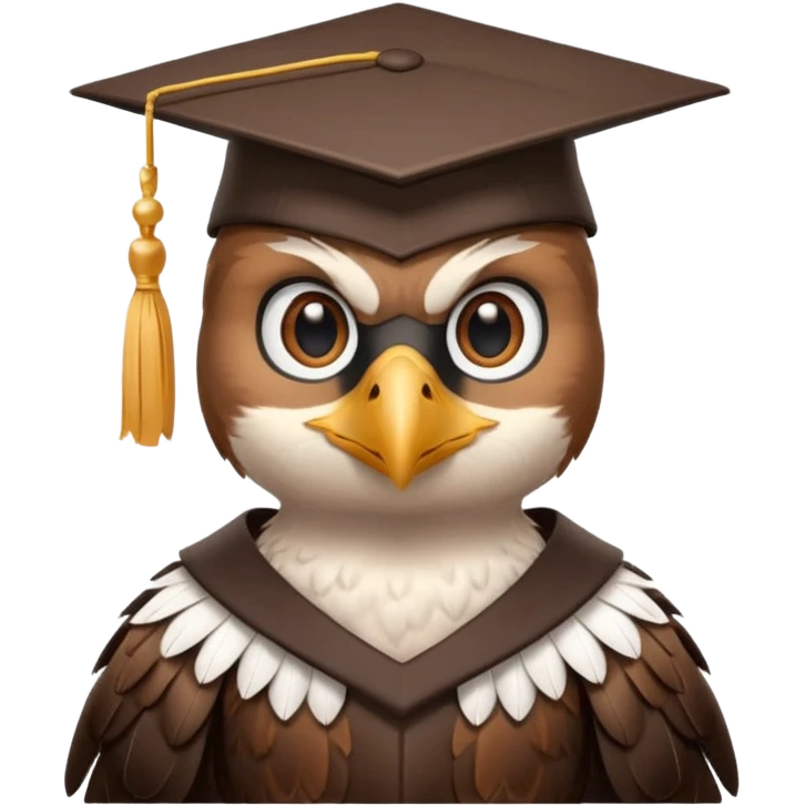 falcon with a grad cap - semi realistic emoji