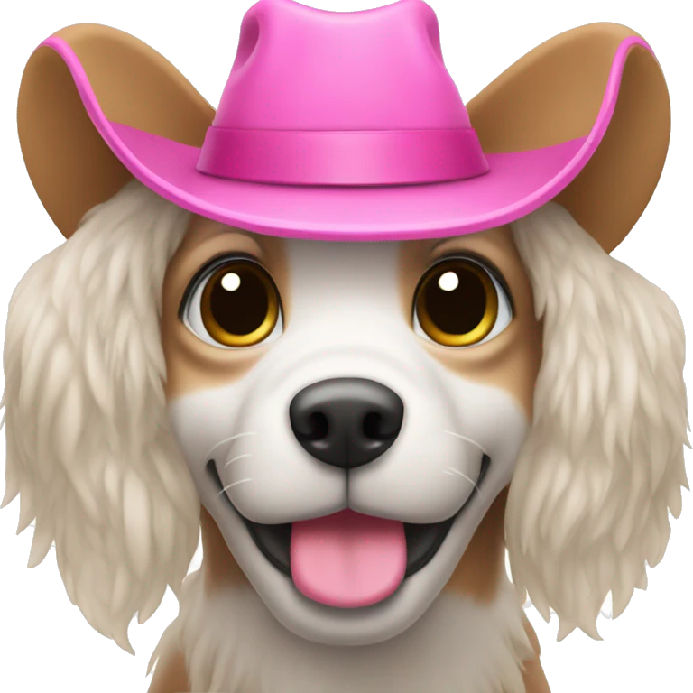 mini schaunzer wearing a pink cowboy hat emoji