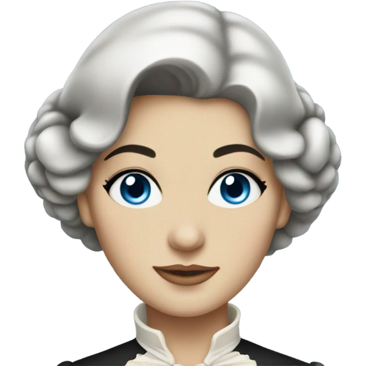 Brunette elegant Victorian woman with blue eyes and black hai emoji