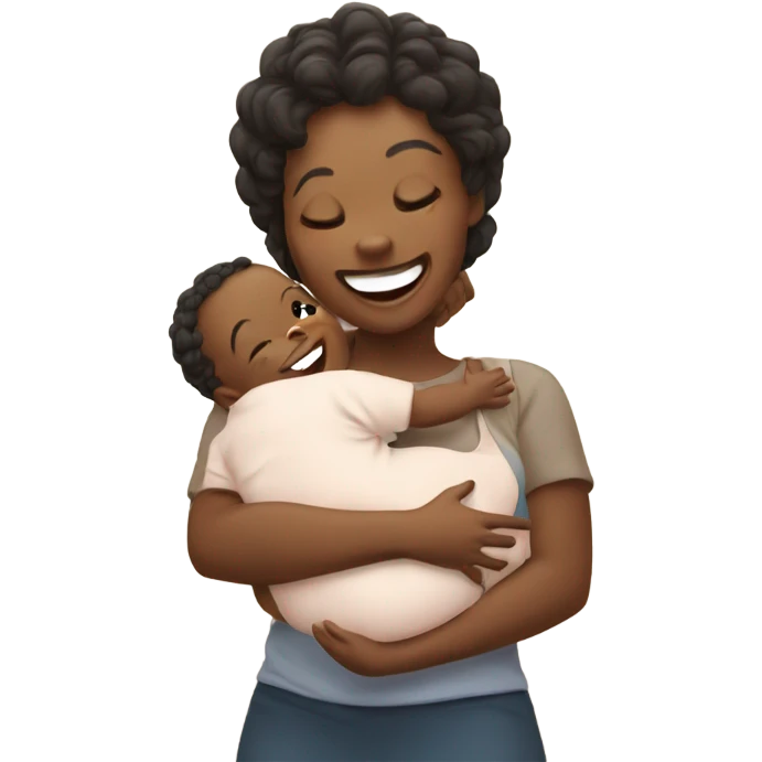 happy baby in mom’s arms emoji