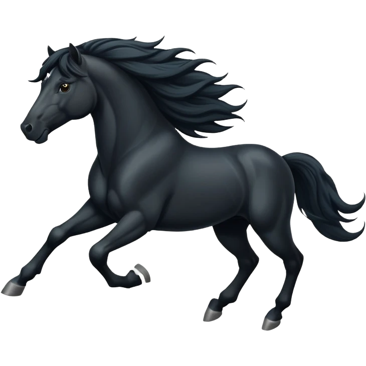 black stallion running pose emoji