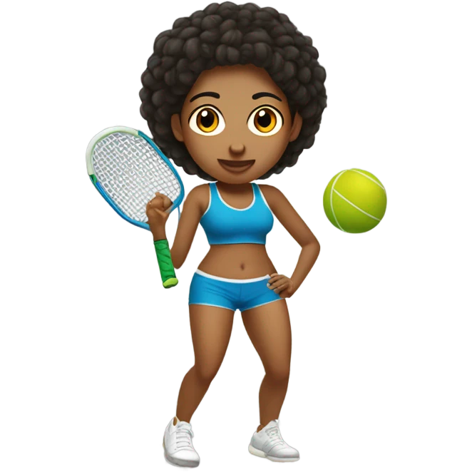 Peruvian female playing pickle ball in booty shorts emoji