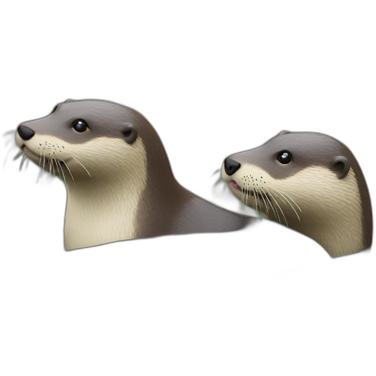 Une loutre qui fait un câlin a un canard emoji