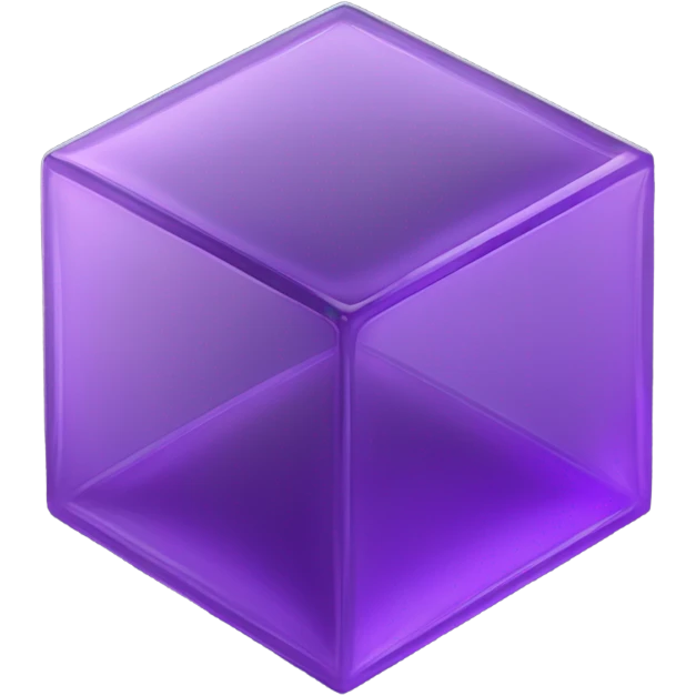 purple filled cube inside another glass cube isometric view emoji