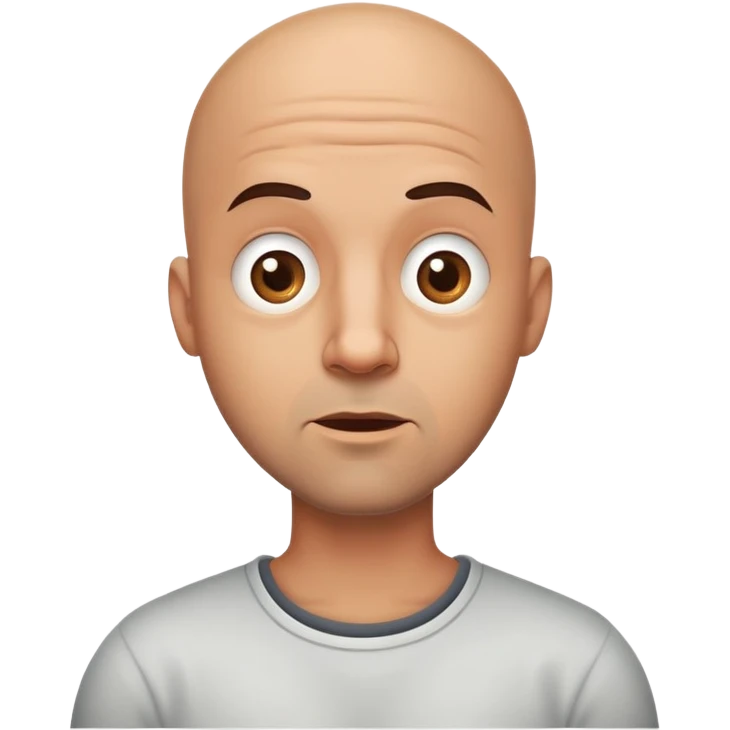 bald brown man shrugging emoji
