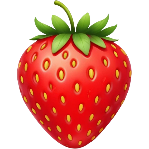 realistic strawberry, looks like a real strawberry but in emoji style emoji