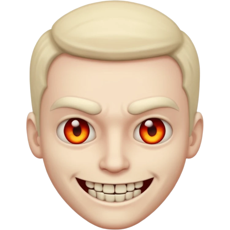 A emoji in which there is a deadly smile like toji from jujutsu kaisen and he is looking towards me scary way, male character  emoji