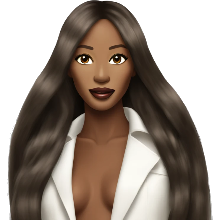 Naomi Campbell pretty runway long hair emoji