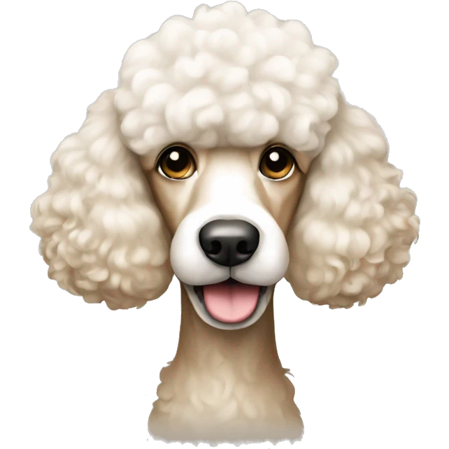 Beige and white poodle  emoji