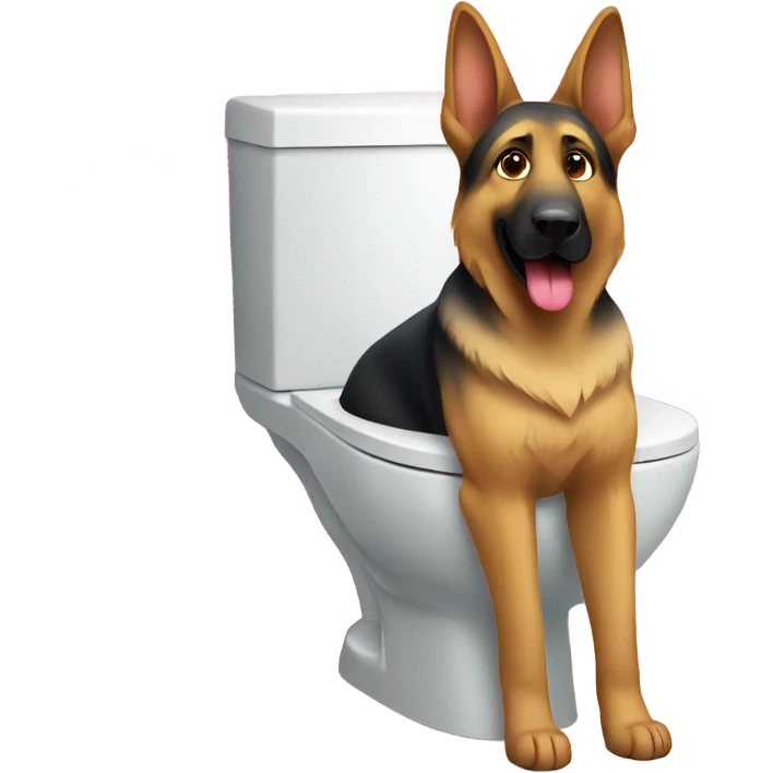 German Shepherd on toilet emoji