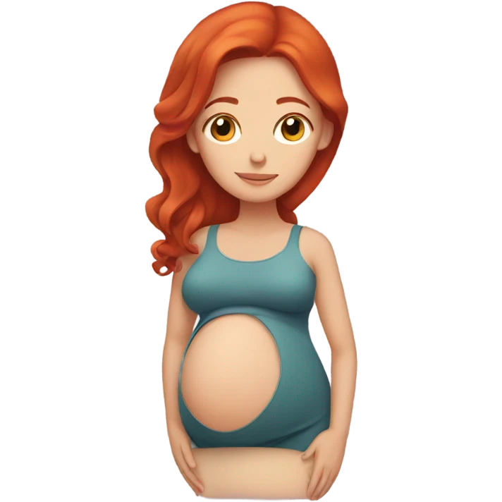 girl pregnant with red hair emoji