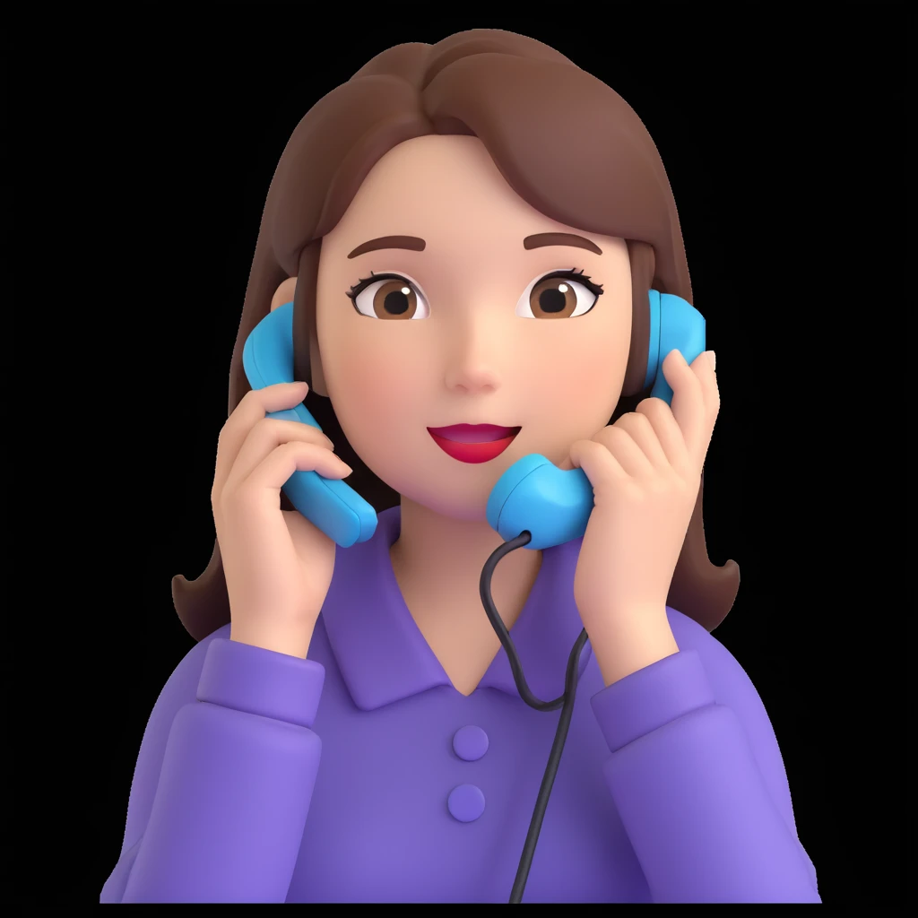 girl talking on phone, close up pose emoji