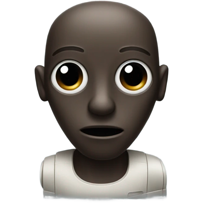 Person who is a droid with dark skin and a big nose emoji