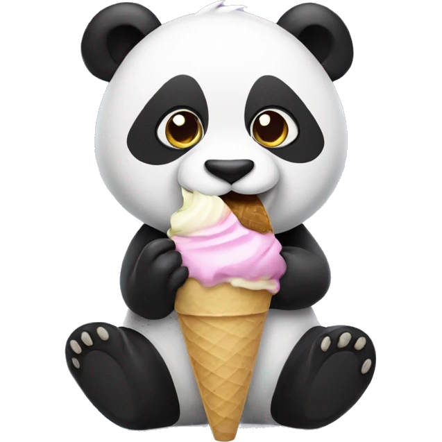 Panda eating ice cream emoji