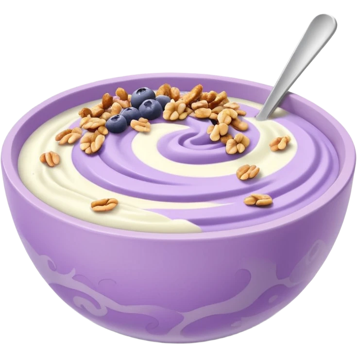 pastel purple and white smoothie bowl emoji
