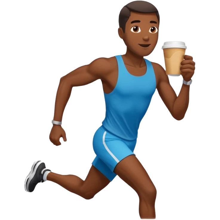 Morning Coffee Runner black man  emoji