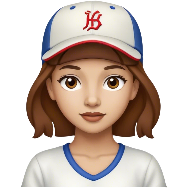 dancer girl with brown hair and baseball cap on  emoji