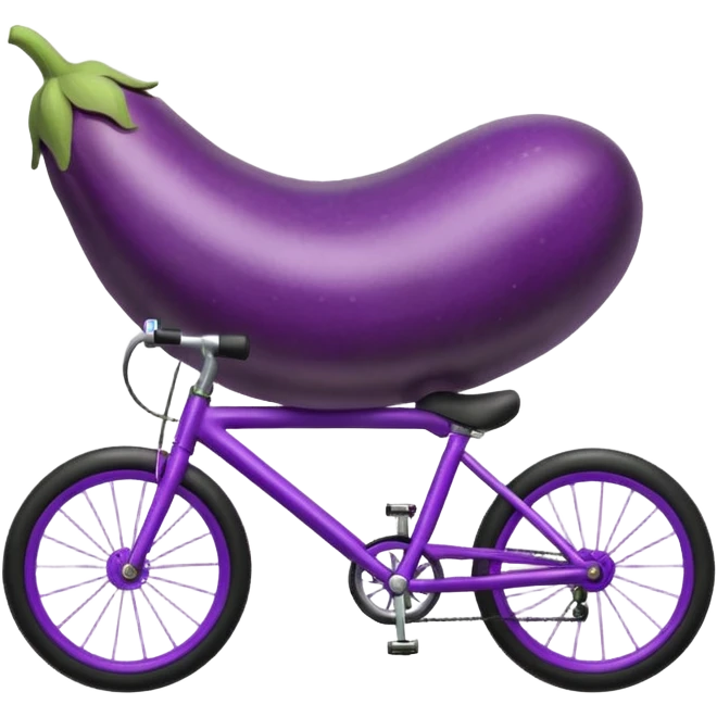 Eggplant riding a bike emoji