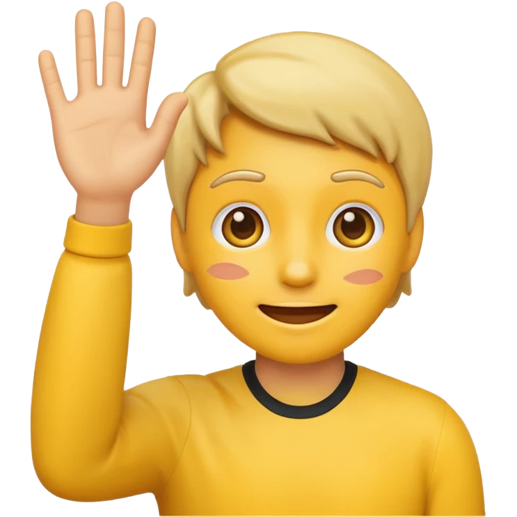 Make me an emoji face that is nervous but waving hi emoji