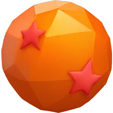 orange ball with red stars inside it arranged in polygonal shape emoji
