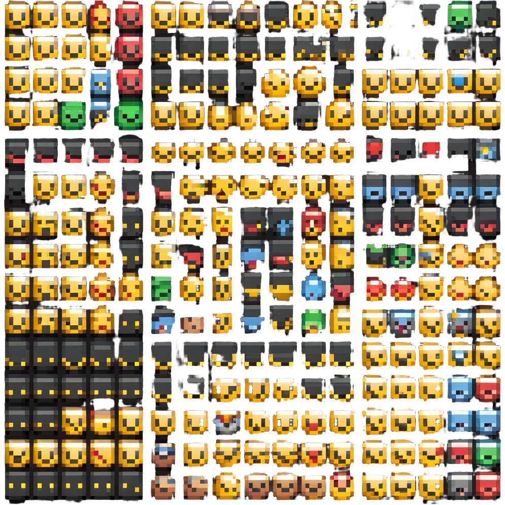 Pixel art emoji using only X and 1 emoji