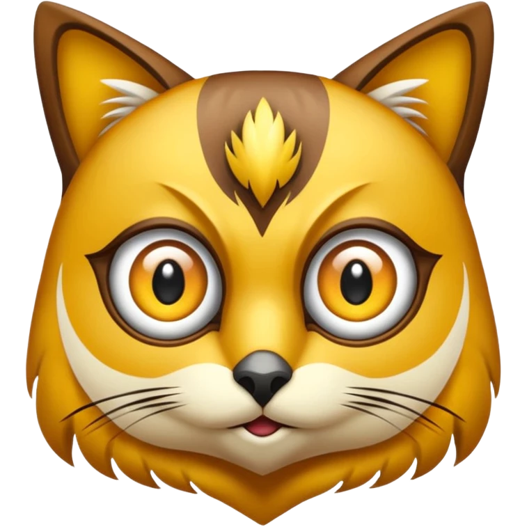 Buho gato defradado de amarillo y marron emoji