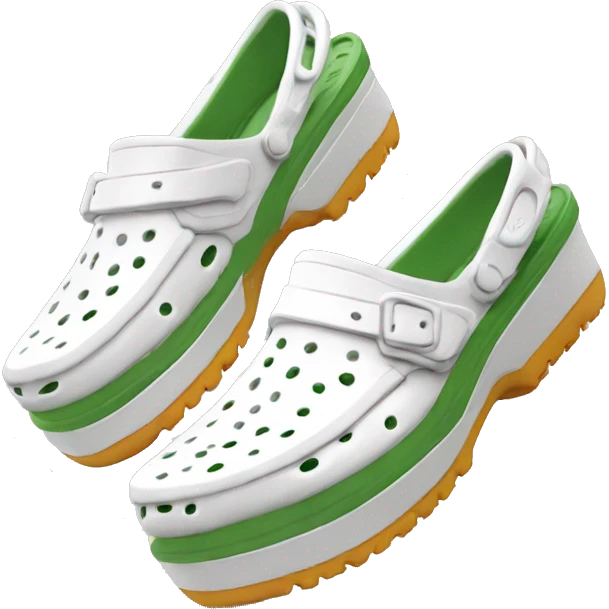 Crocs de color blanco con plataforma alta  emoji