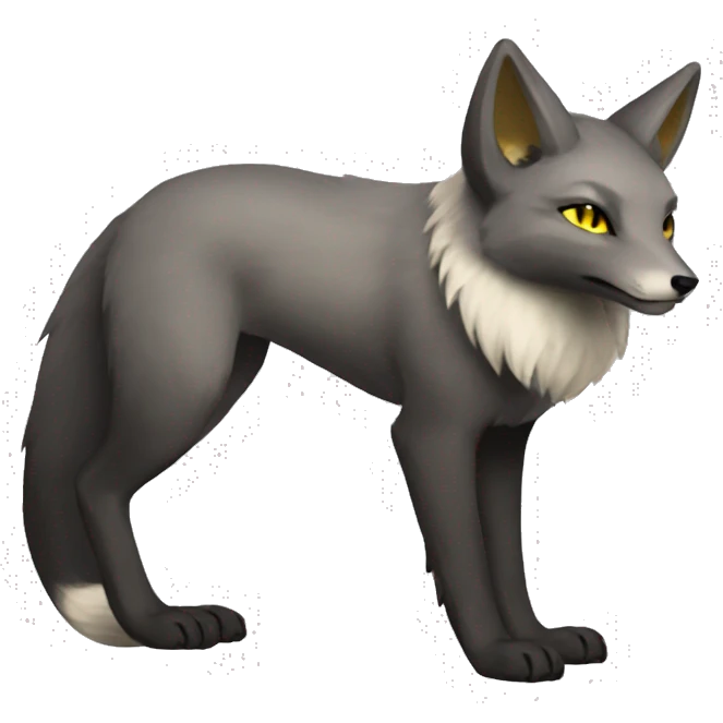 Arctic-Fox-Umbreon-Silver-Fox-hybrid with Anubis-rings full body emoji