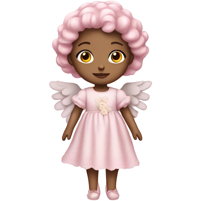 Pink doll shabby chic angel baby emoji