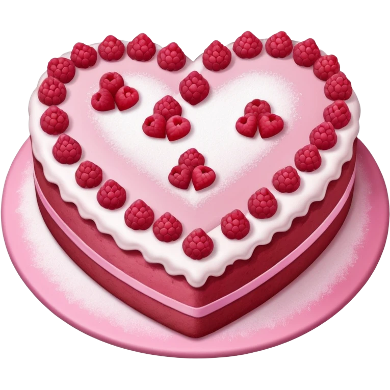 Heart rasberry cake emoji